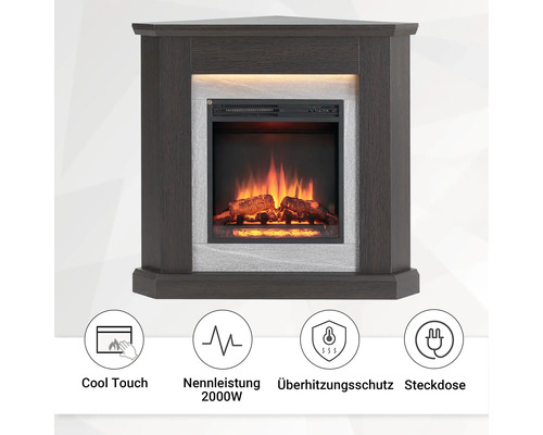 Elektrische Kaminfeuer Balderia Pegasos eiche dunkel 2000 Watt - Image 5