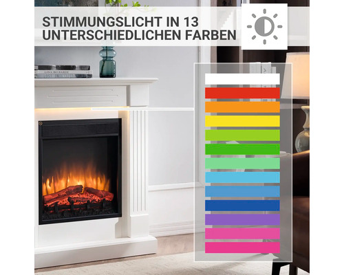 Elektrisches Kaminfeuer Balderia Ladina weiß 2000 Watt inkl. Fernbedienung - Image 4