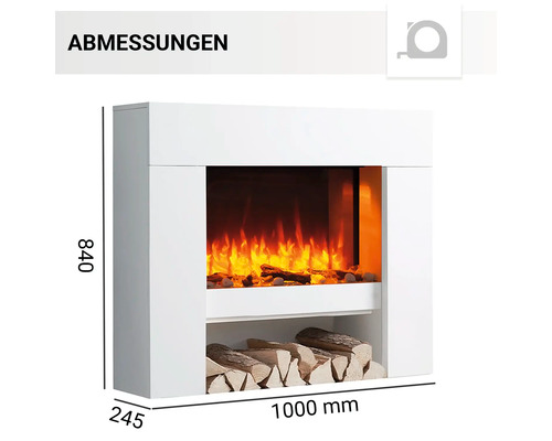 Elektrisches Kaminfeuer Balderia Naran weiß 2000 Watt inkl. Fernbedienung - Image 8